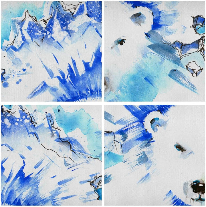 Bilder auf Leinwand Bär Eis Winter Arktis Leinwandbild 70x50cm Wandbilder Dekoration Wohnzimmer Schl