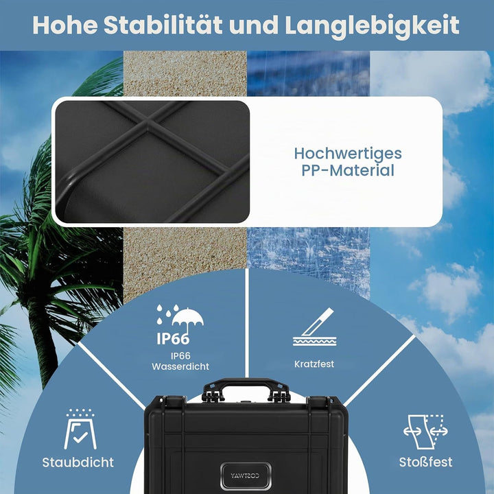GIANTEX Kamera Koffer, Outdoor Fotokoffer Wasserdicht Staubdicht, Universalkoffer Hartschalenkoffer