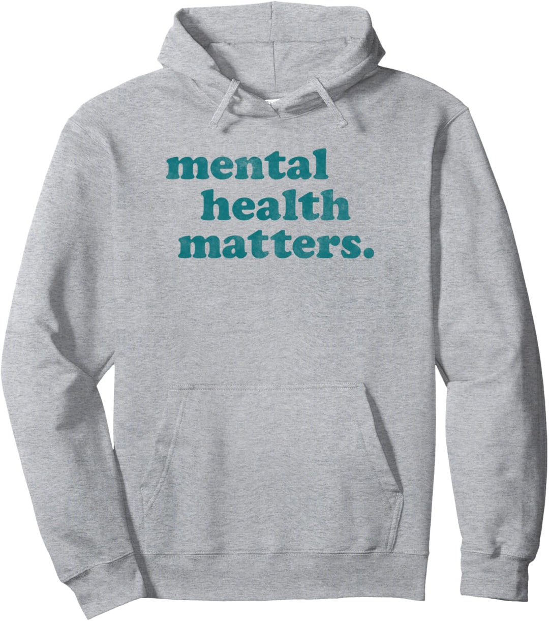 Trendy Mental Health Matters Simple Green Text Pullover Hoodie