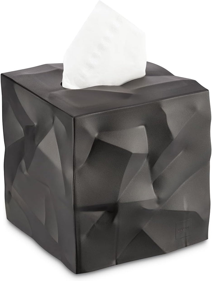 Essey Kosmetiktücher-Box Wipy Cube I, quadratischer Taschentuchspender, Design Taschentuchbox, schwa