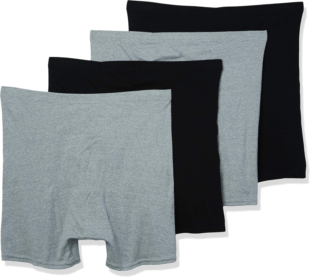Hanes Herren Boxershorts Tagless Comfort Soft, 4er-pack Schwarz/Grau/Rot