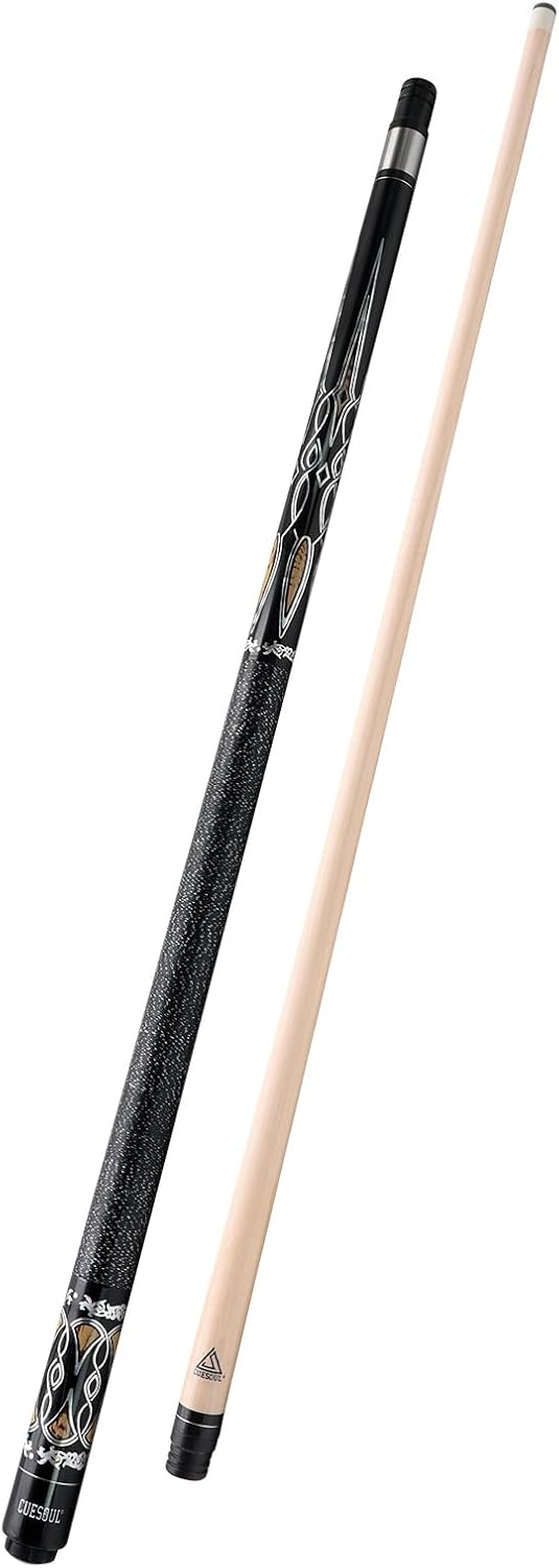 CUESOUL 58 Zoll Pool-Queue,21oz,13 mm Spitze, Billard-Queue mit Irish Wrap, verpackt in blau/brauner