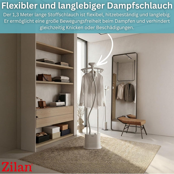 Zilan 2-in-1 Stand Dampfglätter mit Bügelbrett, 2000W Dampfbügelstation & Dampfbürste 30 Sekunden Sc