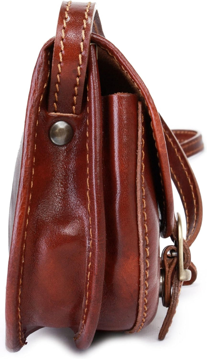 piké Umhängetasche braun echt Leder Damen - 015755