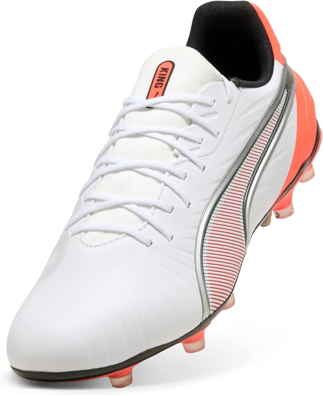 PUMA Damen King Ultimate Fg/Ag WN's Leichtathletik-Schuh 41 EU Puma White Puma Silver Glowing Red, 4