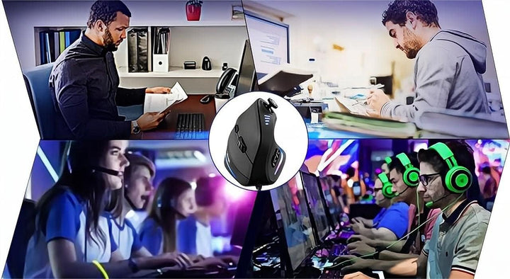 TKMARS Gaming Maus, Optische Vertical Gaming Mouse mit Joystick,Ergonomisches Design Vorbeugung gege