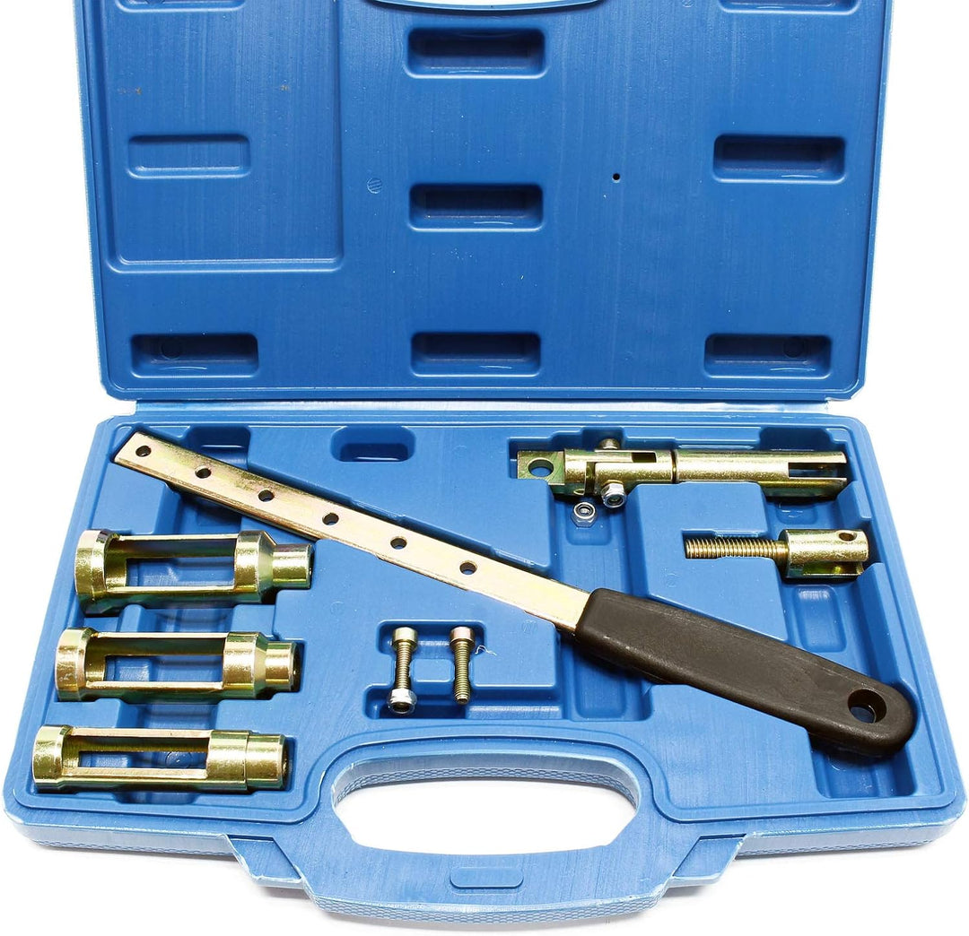Wiltec Universal Ventilfederspanner Set 8-teilig, Ventilfederpresse für 8V, 12V, 16V Motoren, Ventil