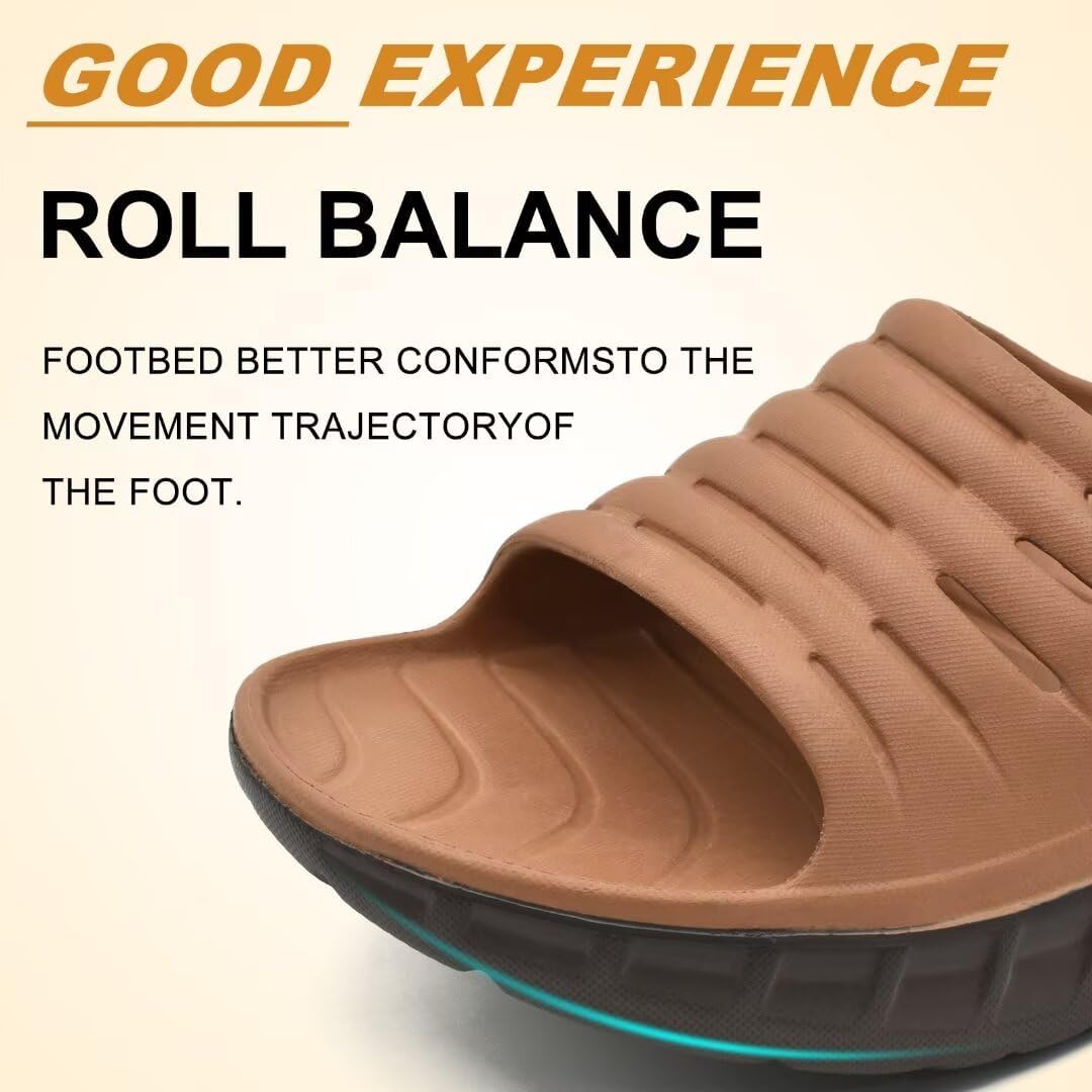 KuaiLu Recovery Sandalen Herren Bequeme Plantarfasziitis Schlappen Orthopädische Offene Zehen Männer