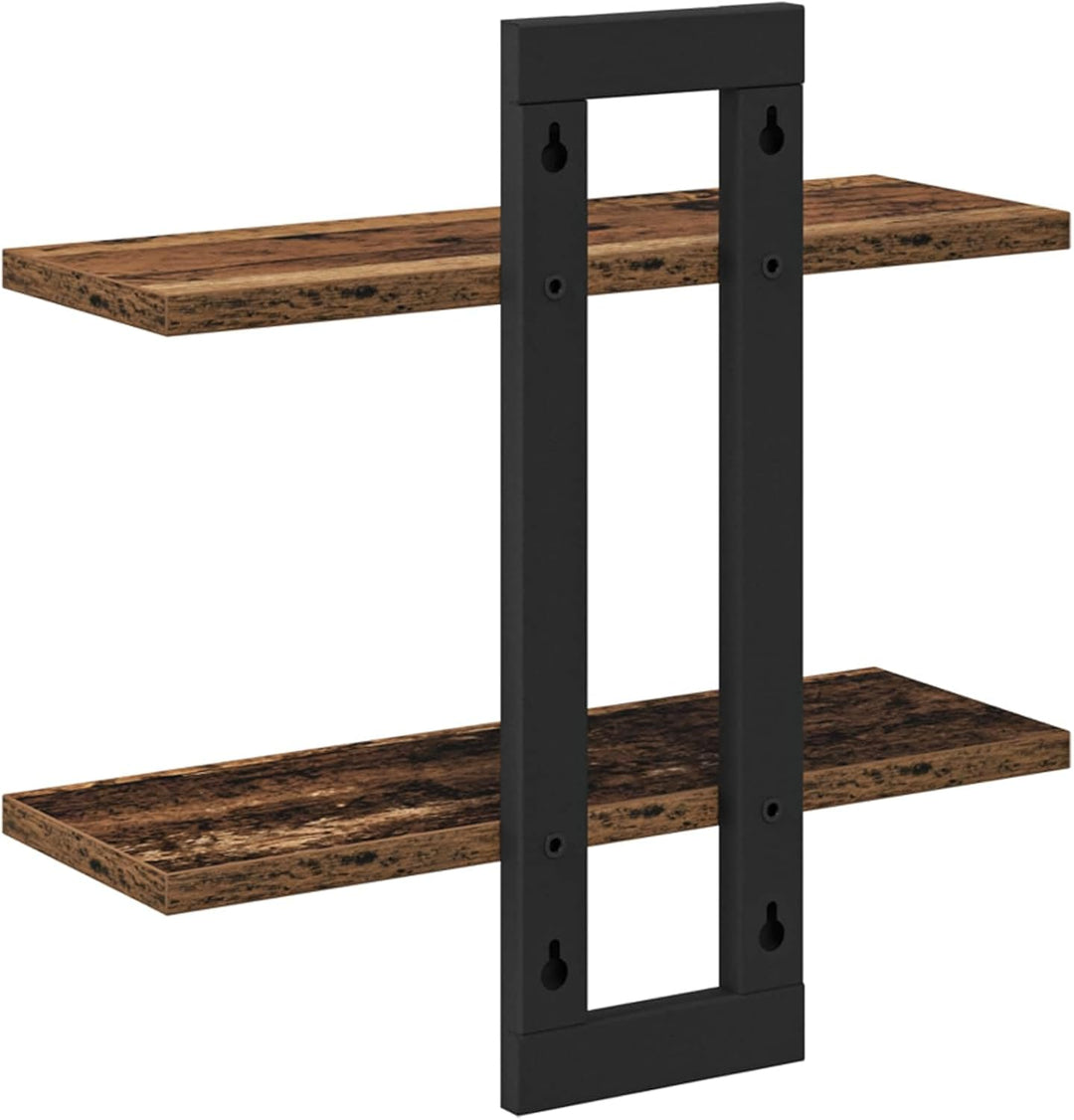 vidaXL Schweberegale Altholz 40 x 15 x 40 cm Holzwerkstoff, Wohnzimmer, Moderne Schwimmregale für pr