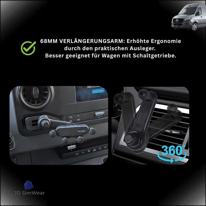 Generisch Logic Mount Handyhalterung für Mercedes Sprinter (2019-2026) – Speziell für MBUX Linkes Fa