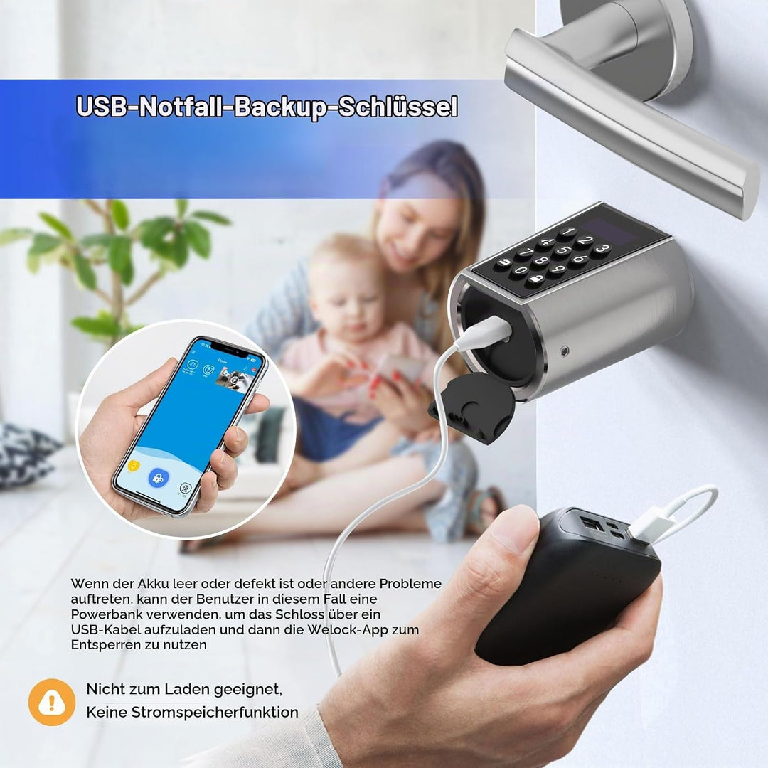 RUILON Elektronisches Türschloss mit Passwort,RFID-Karte,Bluetooth APP,Tastatur,Schlüsselloses Türsc