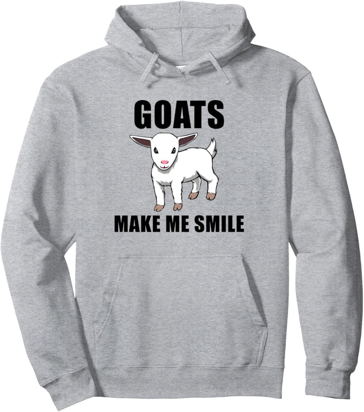 Lustige kleine Ziege Lächelnd Niedliche Ziege Pullover Hoodie