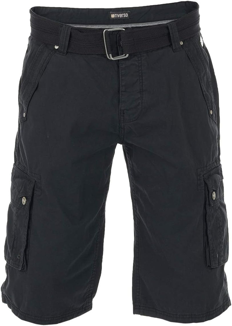 riverso Cargo Shorts Herren mit Gürtel Regular Fit RIVAnton Kurze Hosen Cargoshorts Sommer 100% Baum