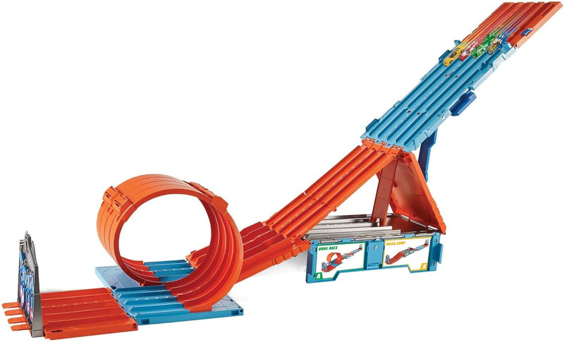 Hot Wheels Bahn Track Builder, Rennkiste (3 Stunts in 1 Set) zum Bauen von Autorennbahnen für Hot Wh