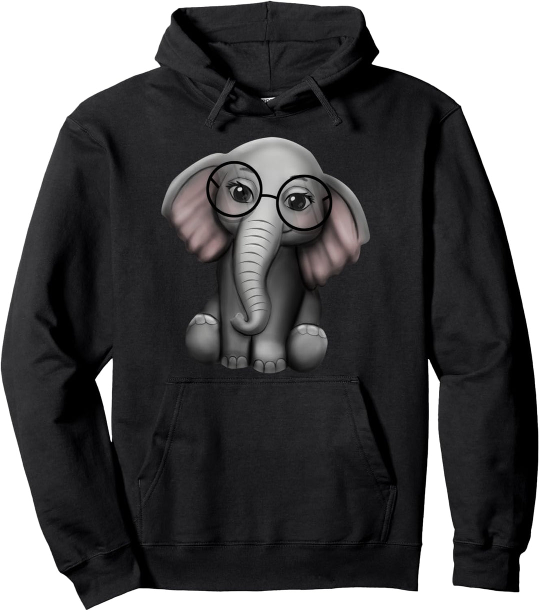 Elefant Nerd Brille Kleidung Geschenk Elefanten Pullover Hoodie