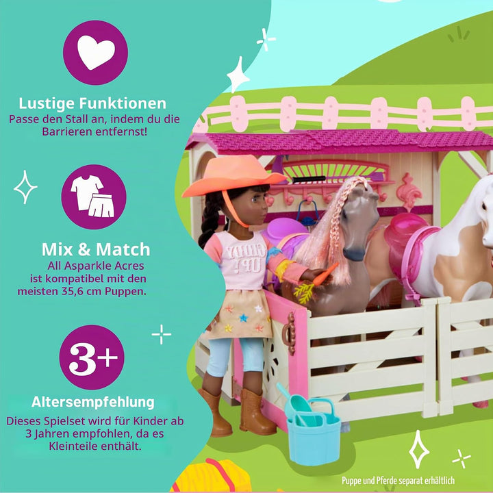 Glitter Girls - Alle Asparkle Acres - Spielset Pferdestall - Spielset für 36 cm grosse Puppen und Sp