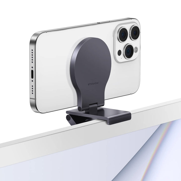 Stouchi Continuity Camera Mount für iMac, Desktop Monitor,Einstellbarer Winkel iPhone Monitor Halter