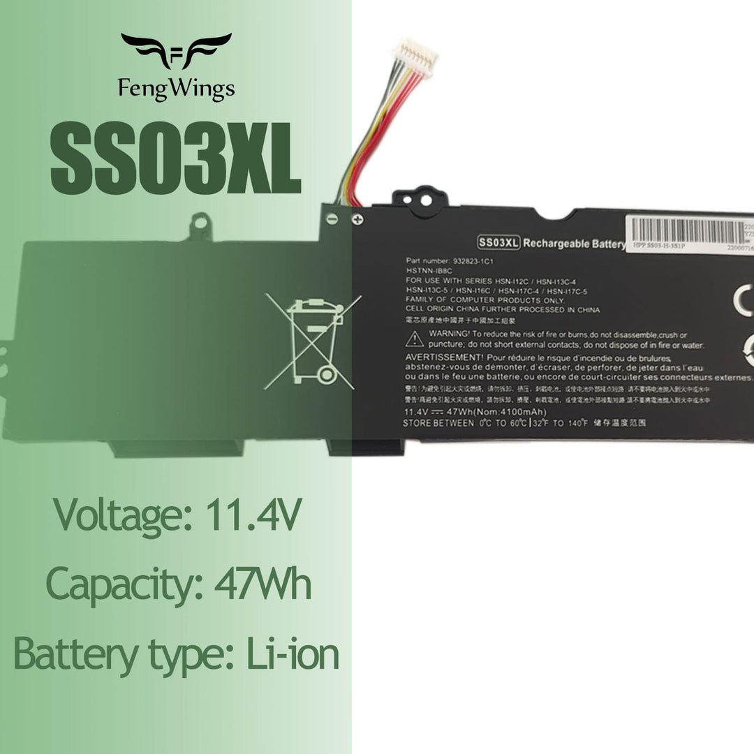 FengWings® SS03XL 933321-855 SS03 Akku 11.4V 47Wh, Eratz für HP EliteBook 730 735 740 745 830 840 84