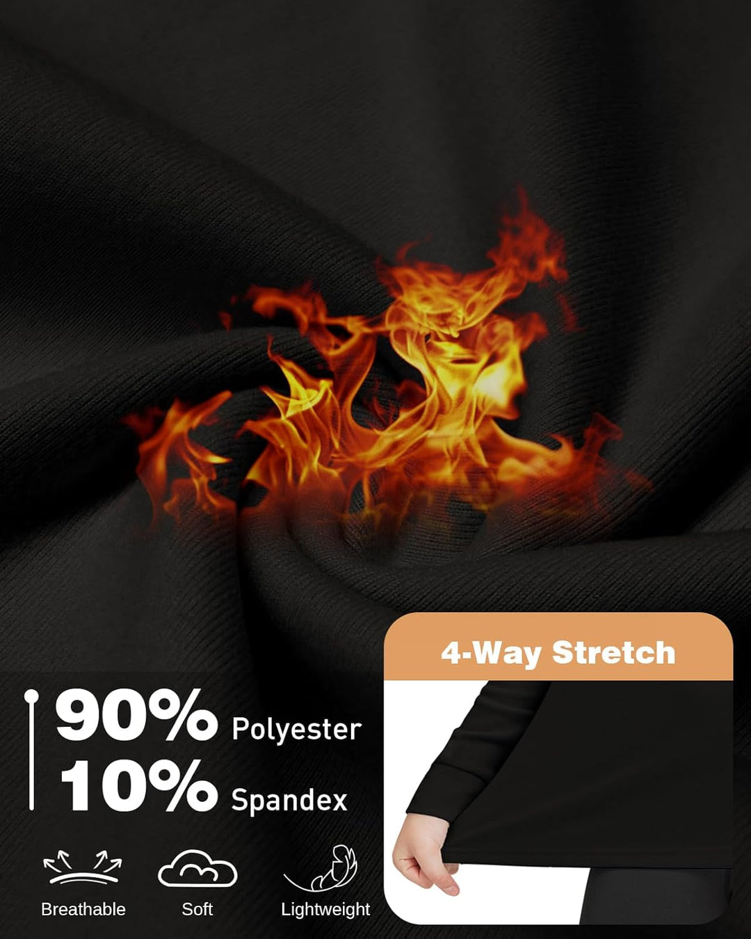 WOWENY Thermoshirt Kinder Langarm Thermo Unterhemd Warm Unisex Rollkragenpullover Mädchen Rollkragen