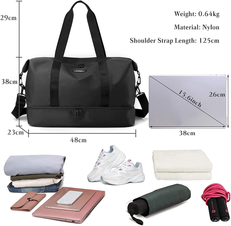 CORIOS Reisetaschen Duffle Bag Nylon Sporttasche für Damen/Herren Faltbare Weekender Übernachtung Ta