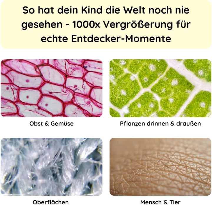 Rabano Digitales Mikroskop Kinder | Abenteuer Mikroskop für Kinder | Lila | Tragbares Kinder Mikrosk