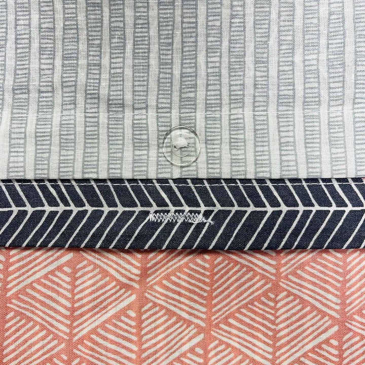 DREAMSCENE Bettwäsche-Set mit geometrischem Muster und Kissenbezügen, skandinavisches Design, Rosa u