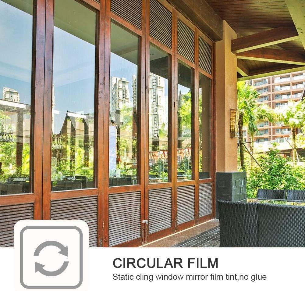 FILMGOO Fensterfolie Sichtschutz Spiegelfolie Fenster Selbstklebend Sonnenschutz Anti-UV Folie Priva