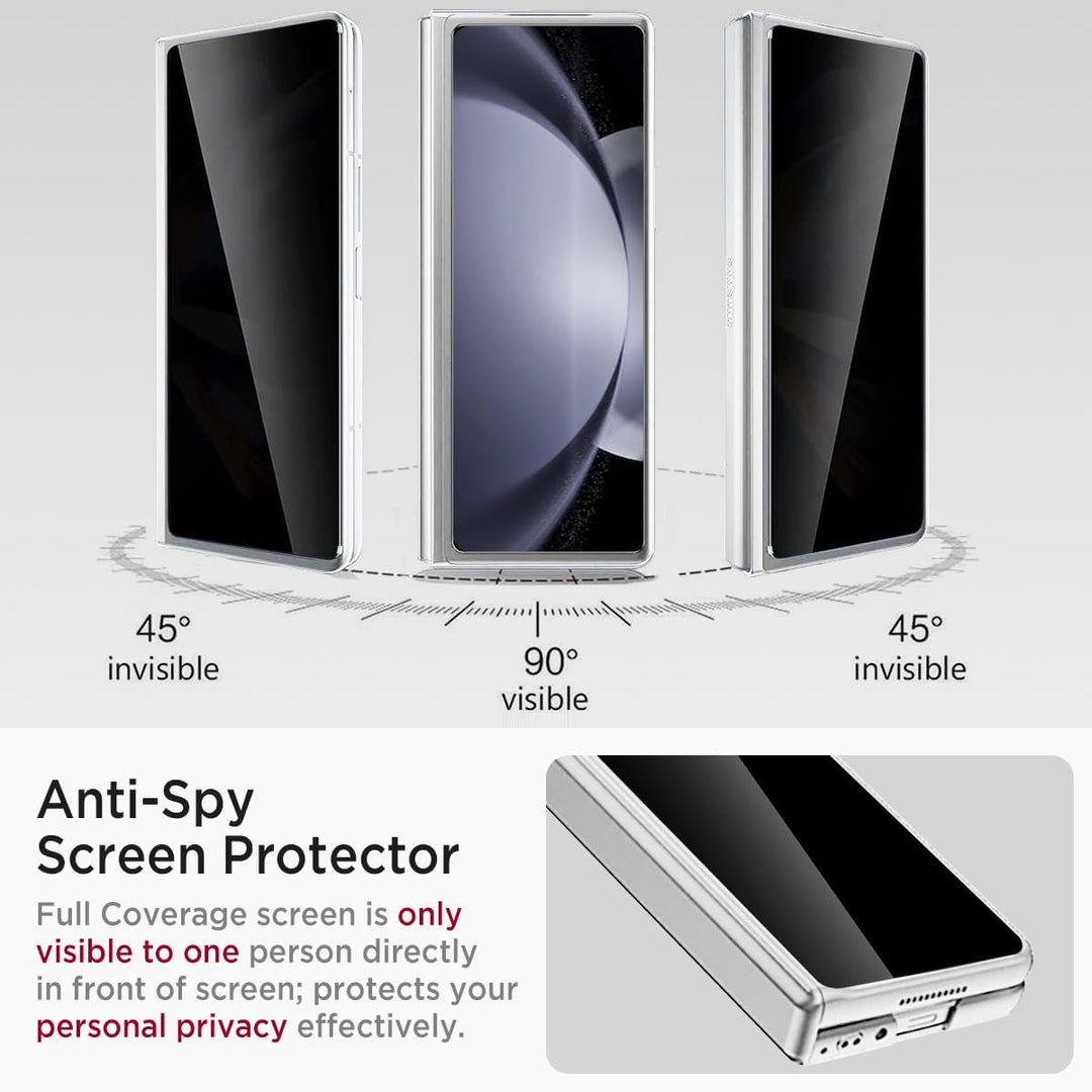 Miimall Kompatibel mit Samsung Galaxy Z Fold 5 Hülle mit Displayschutz Anti-Peeping+Magnetischer Sch