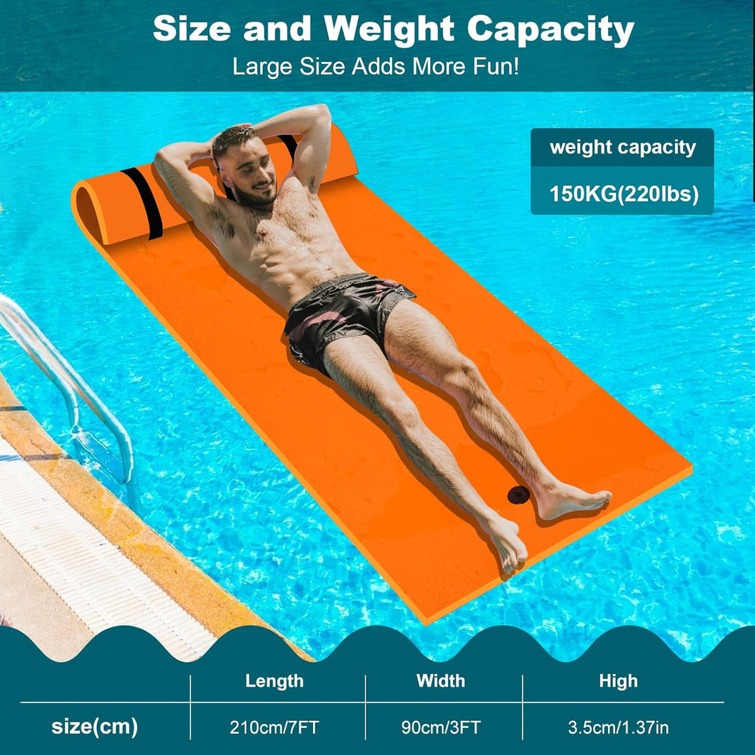210 x 90 cm Wasserhängematte Wasserkissen für Schwimmbad, Seen, Boote, Flüsse, Meer - Schwimmende Wa
