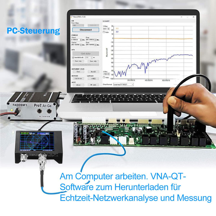AURSINC NanoVNA Vektor-Analyzer 10 kHz-1,5 GHz HW V3.5 HF VHF UHF Antennenanalyse, S-Parametermessun