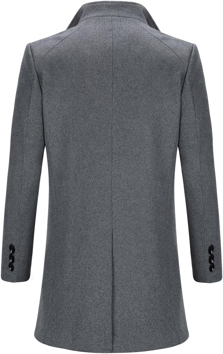 Allthemen Wintermantel Mantel Herren Lang Slim Fit Herrenmantel Winter Schwarz Business Mantel Herre