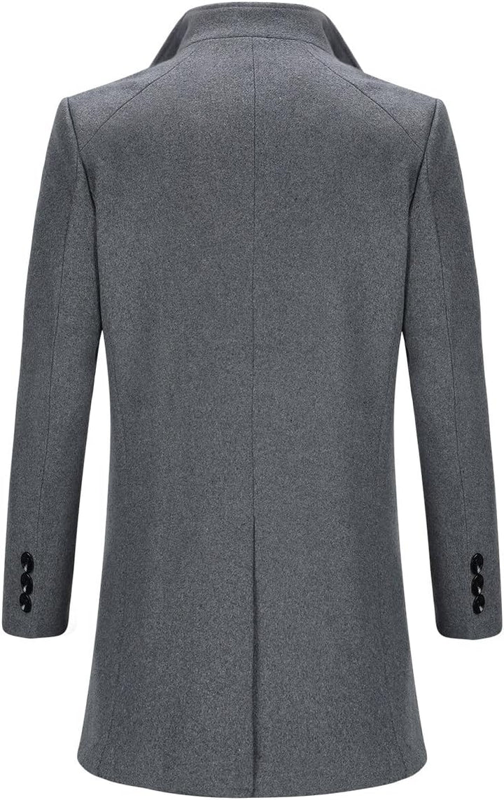 Allthemen Wintermantel Mantel Herren Lang Slim Fit Herrenmantel Winter Schwarz Business Mantel Herre