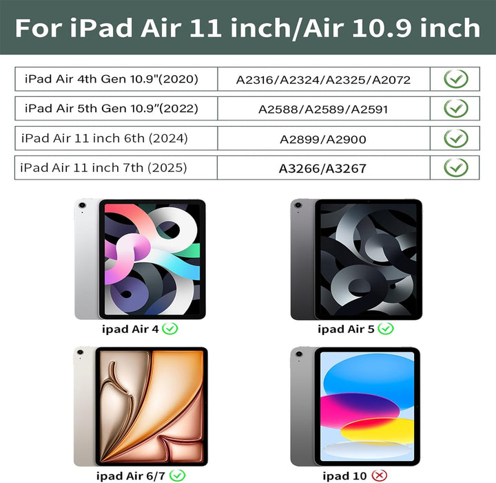 Tastatur Hülle für iPad Air 11"/10,9" QWERTZ Layout, Hellgrün | für iPad Air 11 Zoll M4/M3/M2 2026/2