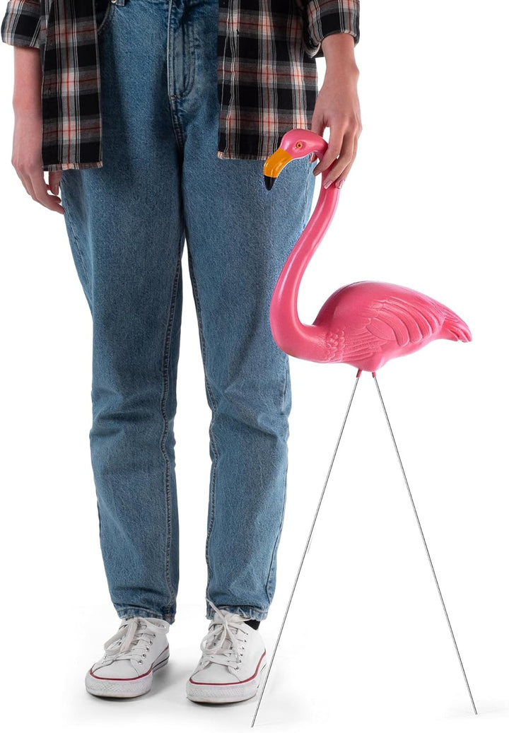 KADAX 2 Stück Garten-Flamingofigur, 83cm Dekofigur Flamingo, Gartenstecker aus Kunststoff, Gartenfig
