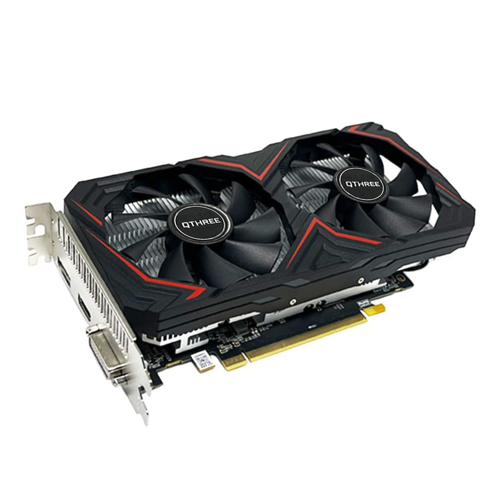 QTHREE Radeon RX 590 Grafikkarte, 8G GDDR5 256-bit, HDMI, DVI, DisplayPort, DirectX 12, 6 PIN Additi