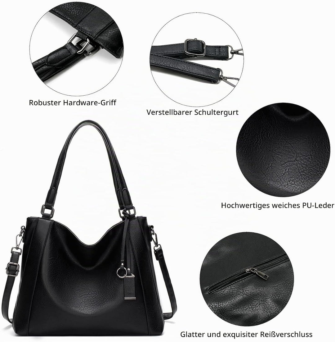 Long Keeper Handtasche Damen Gross - Tote Bag Shopper Damen Leder Umhängetasche Damen Schultertasche