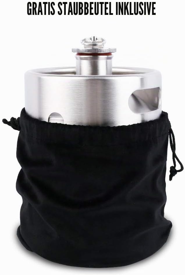 TMCRAFT 2 Liter Mini Growler Keg, tragbares Edelstahl-Bierfass mit sechskantem Spiraldeckel für Haus