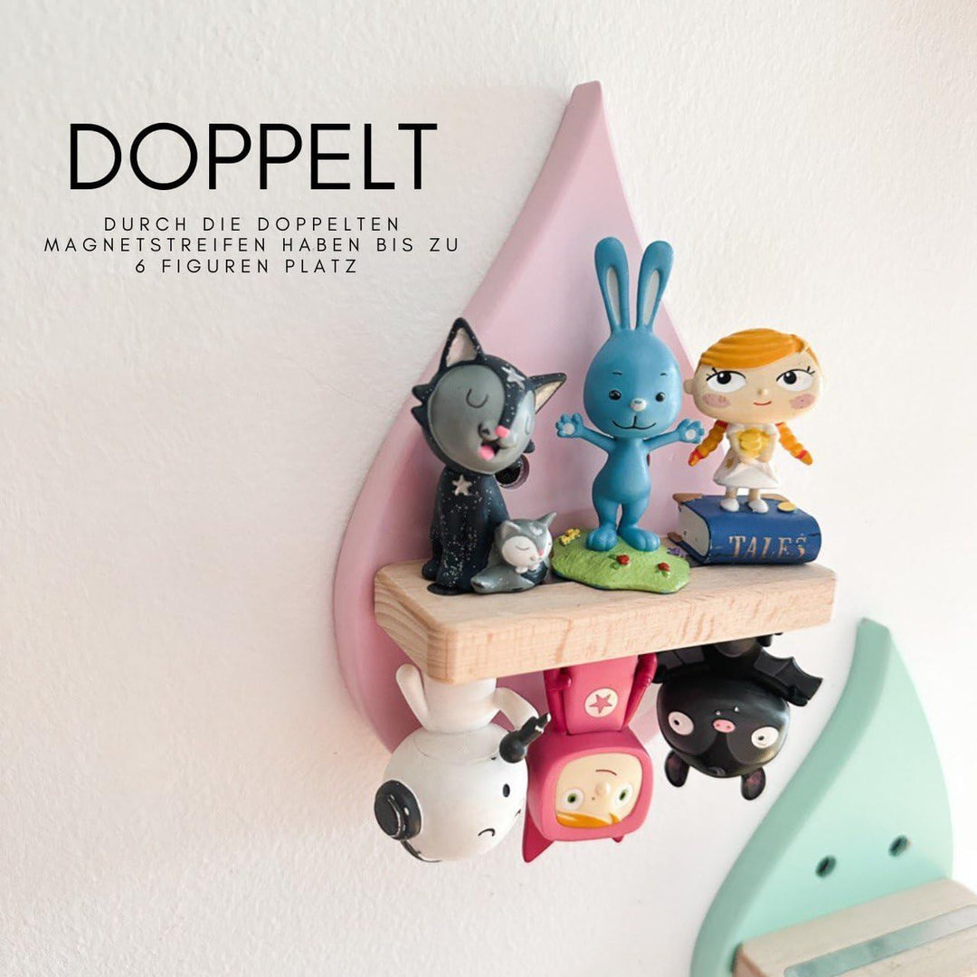 Regentropfen-Set Kinderregal - Regal Wand für Hörfiguren wie Tonie - Sicher & Stabil - Kinderzimmer