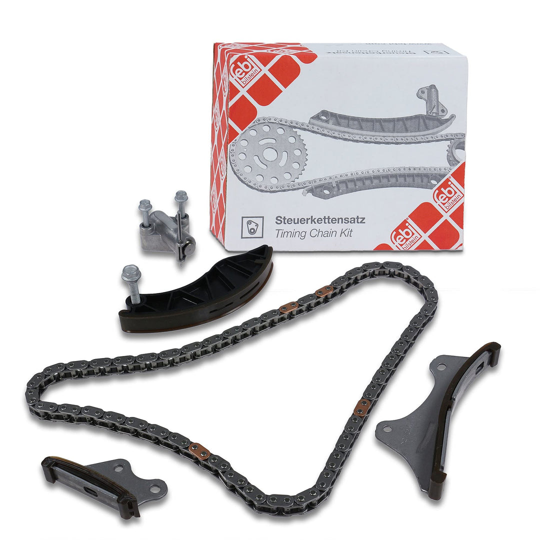 febi bilstein 106740 Steuerkettensatz für Nockenwelle, mit Gleitschienen und Kettenspanner, 1 Stück