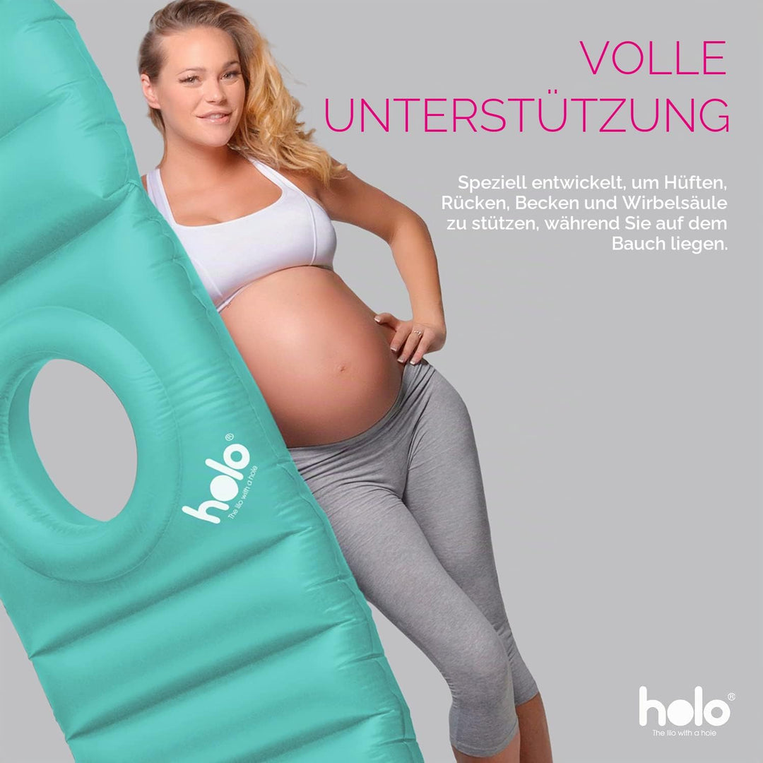 HOLO Aufblasbares Schwangerschaftskissen -Mint Tragbare Ganzkörperunterstützung Schmerzlinderung für