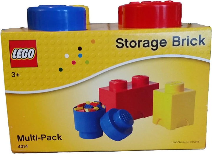 LEGO Storage Brick 4-Piece Set, Bright Red, Blue & Yellow