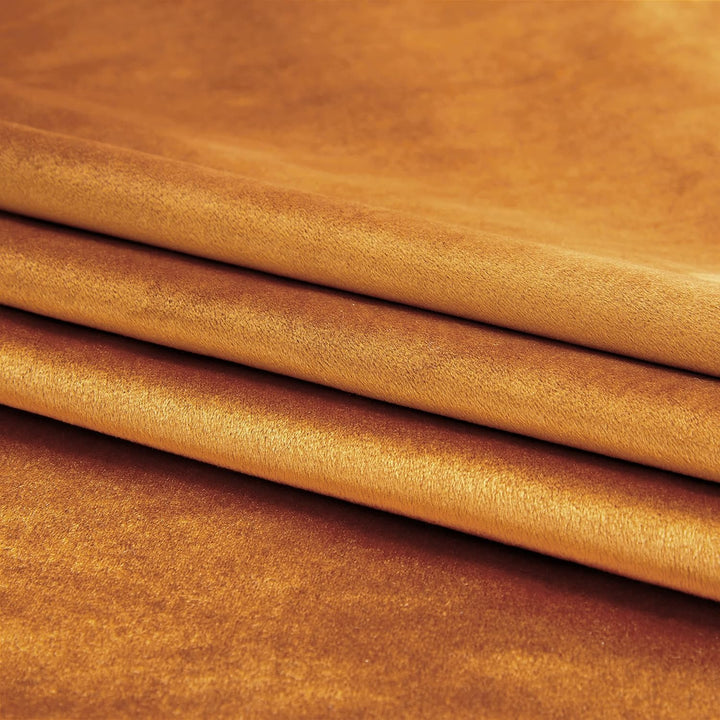 GIGIZAZA Dekorative Schwarze Vorhänge, 132 x 285 cm (Breite x Länge) Samt Orange Wohnzimmer Öse Tüll