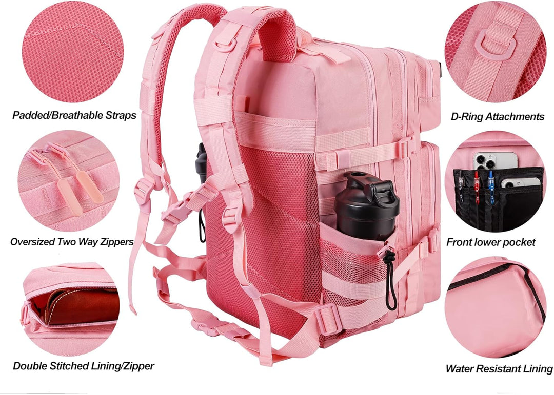 LHI Militärstil Taktischer Rucksack 45L mit MOLLE-System – Wasserdicht für Wandern, Survival, Campin