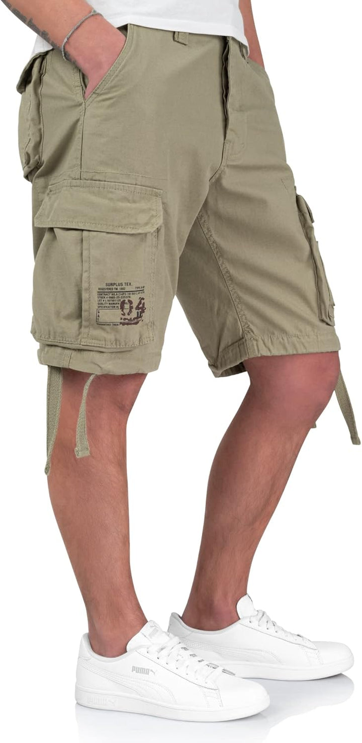 Surplus Raw Vintage Airborne Herren Cargo Shorts S Oliv Light, S Oliv Light