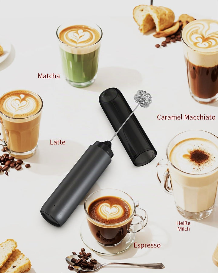 CIRCLE JOY Wiederaufladbarer Milchaufschäumer Handheld, Elektrischer Kaffee-Aufschäumer, Tragbarer H