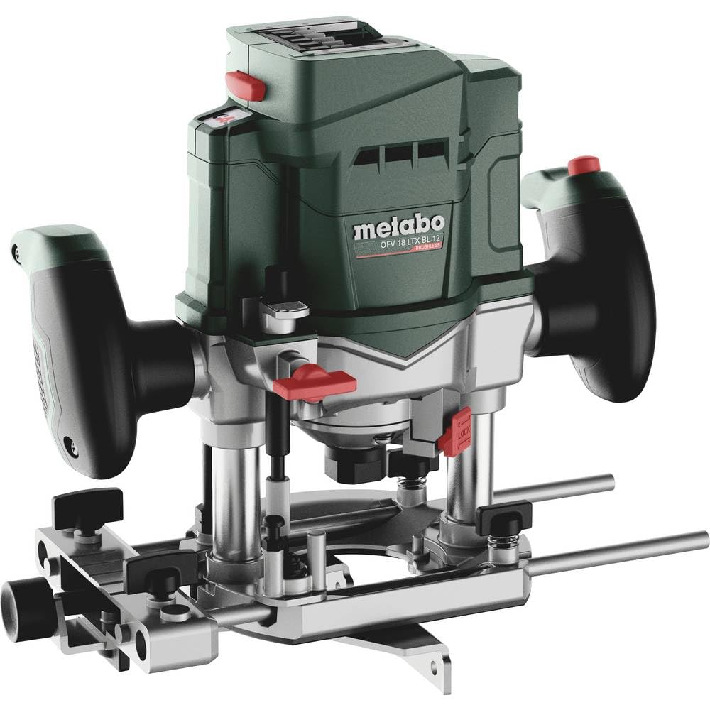 Metabo OFV 18 LTX BL 12 Akku-Oberfräse – ohne Akku und Ladegerät (18 V 2 x 5,5 Ah Akkus, Hubhöhe 50