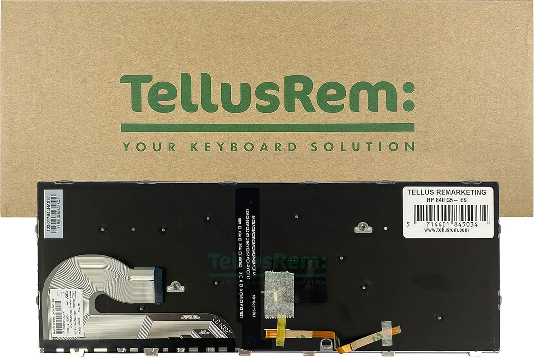 TellusRem ersatztastatur Spanisch Hintergrundbeleuchtung für HP 840 G5, 840 G6, 745 G5, 745 G6, ZBoo