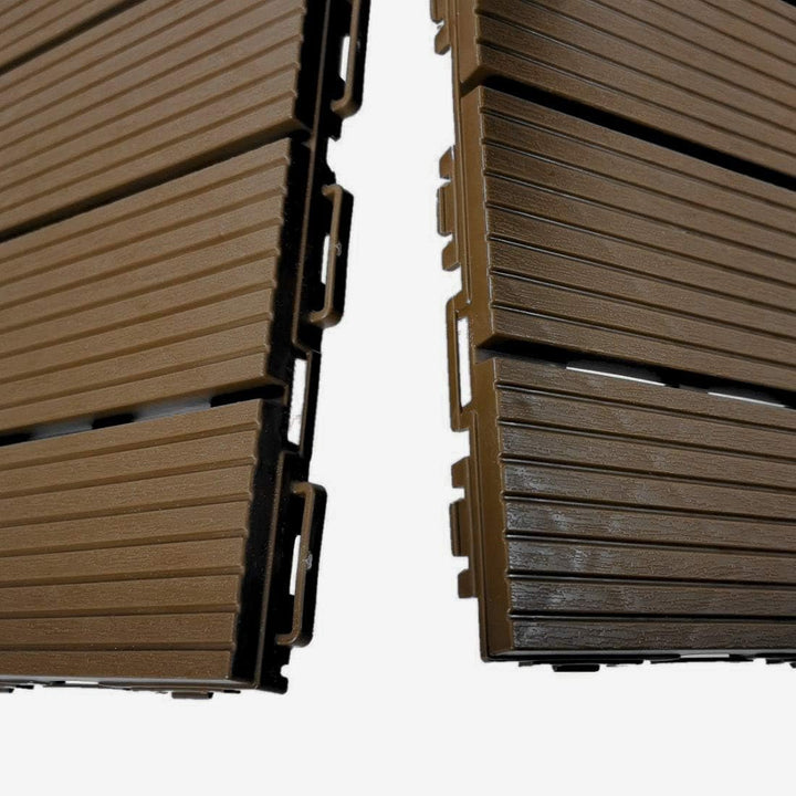 FORTENA Terrassenfliesen aus Kunststoff – 30 x 30cm, 8 Stück, 0,72 qm, Anti-Rutsch-Oberfläche, Klick