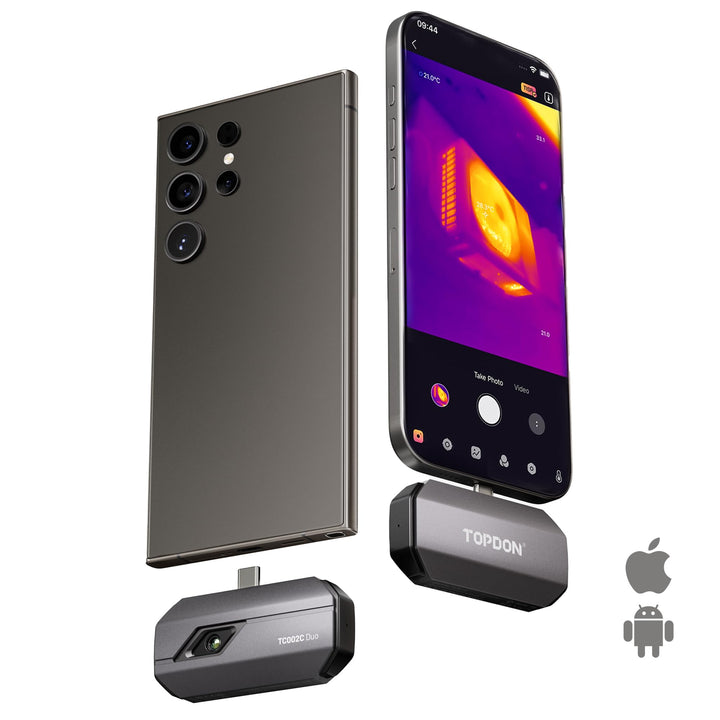 TOPDON Wärmebildkamera TC002C Duo für Android/iOS, 512 x 384 TISR hohe Auflösung, -20–550 °C, 25 Hz,