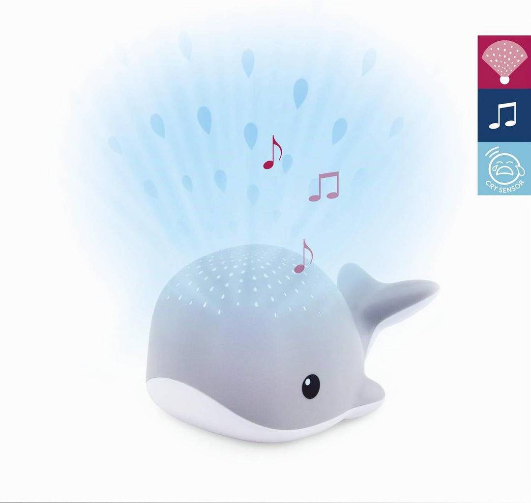ZAZU Wally The Whale Projektor - Baby-Lichtprojektor mit beruhigenden Melodien | Herzschlag, Ozean-S